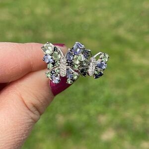 Multi Gemstone Butterfly Ring